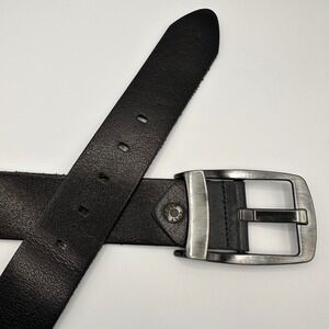 COLT BELTS Black Leather Classic Mens Belt Silver Tone Buckle Turkey Size 52